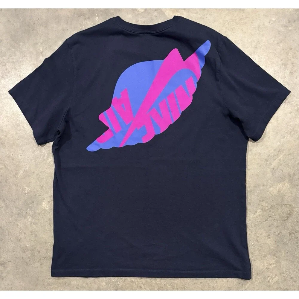 Nike Air Jordan T-Shirt Mens XL Navy Blue Short Sleeve Logo Heavy Cotton Tee